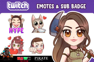 create custom twitch emotes, badges, sub badges design