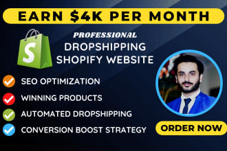 develop automated dropshipping shopify website or shopify store