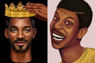design a realistic cartoon portrait from your photo