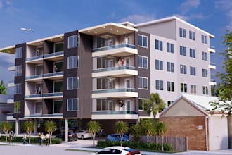 design, render 3d architectural exterior of house, commercial building rendering