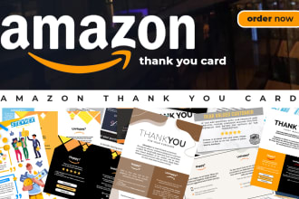 design amazon thank you card and product insert