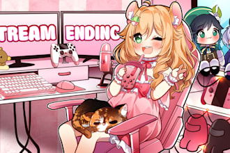 draw offline, brb, starting soon screens for twitch