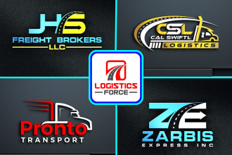 do logistics, transport, trucking  and cargo logo design