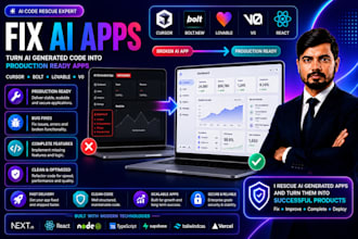 fix and complete ai generated apps from cursor bolt lovable and v0