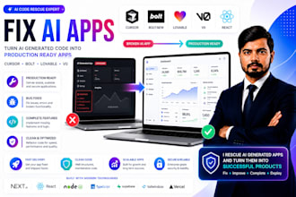 fix and complete ai generated apps from cursor bolt lovable and v0