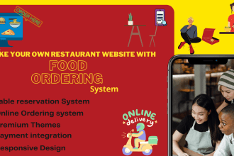 create unique restaurant website with food delivery system