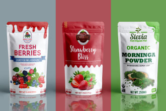 design unique product package, food packaging design, pouch design and cbd label