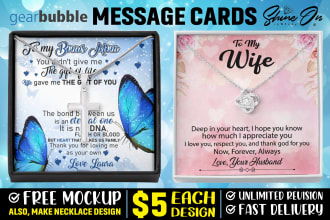 do jewelry message card design for shineon
