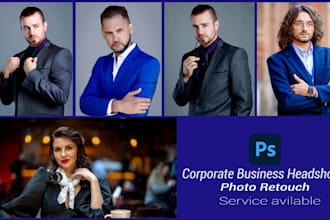 headshot edit, corporate business portrait photo retouching
