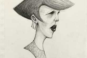 draw stylized dark portait