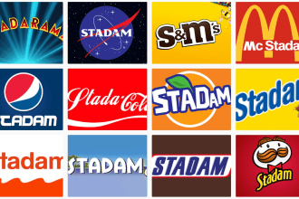 make you famous brand company style logo with your name