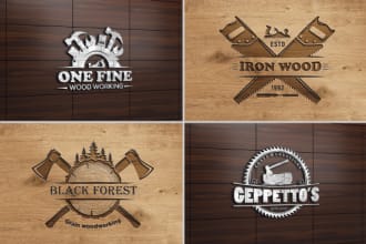 design carpentry and wood craft logo