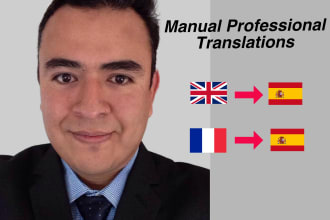manually translate english and french to spanish