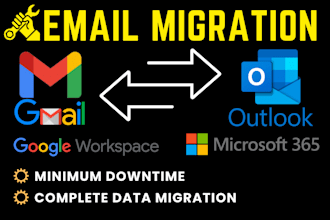 migrate emails of microsoft 365 outlook to google workspace gmail, or vice versa