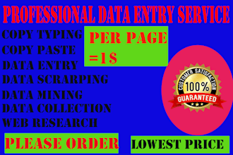 do data mining, data entry in one day