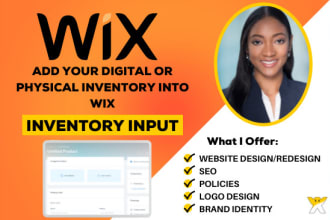 add your digital or physical products and inventory into your wix store