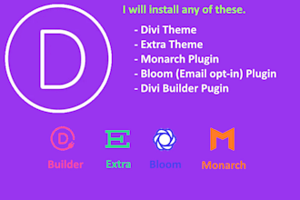 install divi or extra theme, bloom, divi builder, monarch with lifetime updates