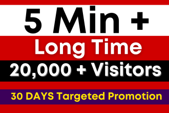 do 5min long time duration organic website traffic promotion