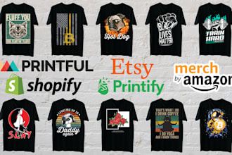do custom print on demand t shirt designs for printful and printify