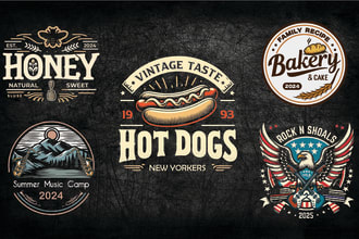 create stunning hand drawn vintage logo design