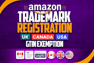 help you with trademark registration in USA UK for amazon brand registry