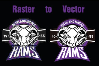 recreate logo, turn raster to vector and do manual vector tracing