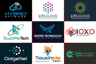 design a tech startup, crypto security and technology logo