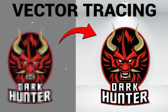 do manual vector tracing, convert to vector, redraw logo