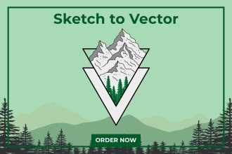 convert sketch to vector, ai, eps, svg, digital art