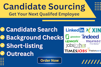 do candidate sourcing through linkedin, xing, indeed, github and boolean search