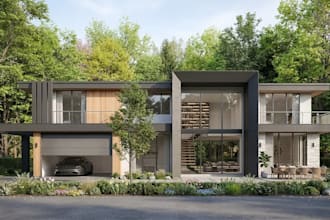 create a photorealistic architectural 3d exterior rendering