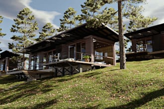 do a realistic architectural 3d exterior render