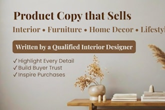 high converting furniture and home decor product descriptions