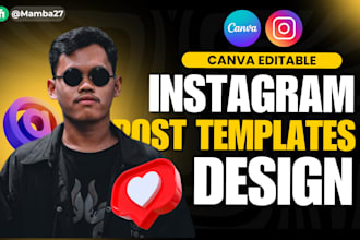 create editable canva templates and instagram post design within 24 hours