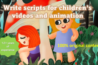 be your youtube video script writer script writing for childrens videos