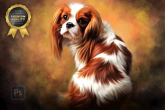 draw pet portrait, dog portrait, cat portrait oil painting