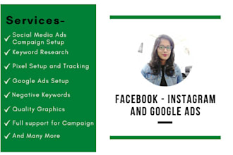 set up your facebook, instagram, google ad campaigns