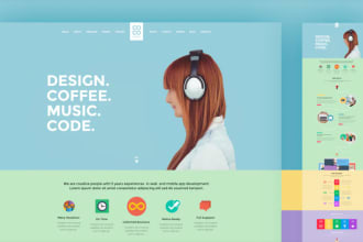 design photoshop web template or PSD, xd website