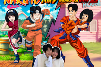 draw you in dragonballz or naruto style