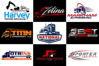 do a modern logistic, transport, and trucking logo
