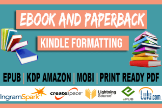 design and format your book for amazon kindle and ingramspark