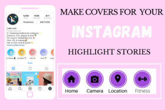design instagram story highlight cover icons in 8hours
