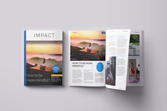 design a professional magazine or catalog