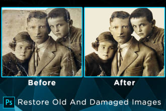 restore, repair, retouch and colorize old and damaged photo