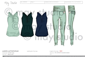 design yoga and activewear collections cads and technical drawings