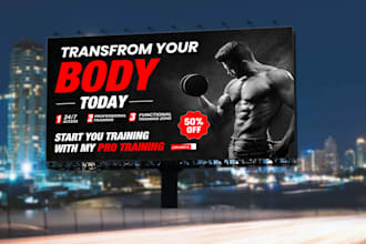 do create professional signboard or billboard design, yard sign design