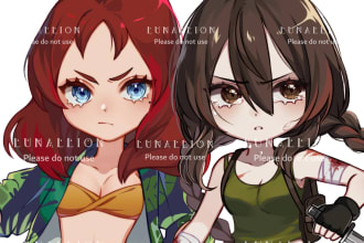 draw semi chibi art illustration