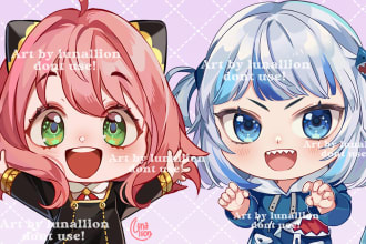 draw anime chibi art illustration, cute art style