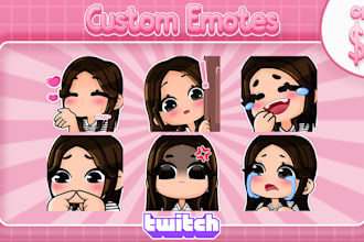 create custom twitch vtuber emotes chibi for you