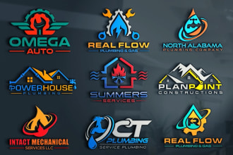 design plumbing heating air conditioning oil gas logo